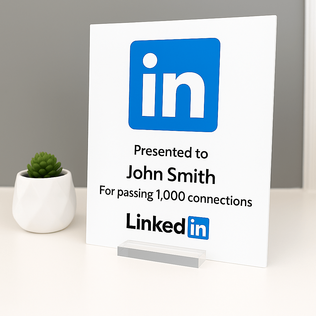 LinkedIn Award - Plaque To Reality