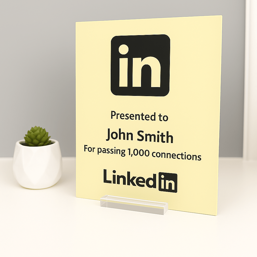 LinkedIn Award - Plaque To Reality