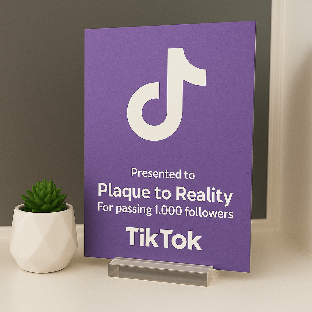 TikTok Award - Plaque To Reality