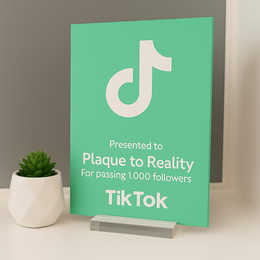 TikTok Award - Plaque To Reality