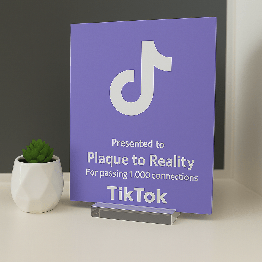 TikTok Award - Plaque To Reality