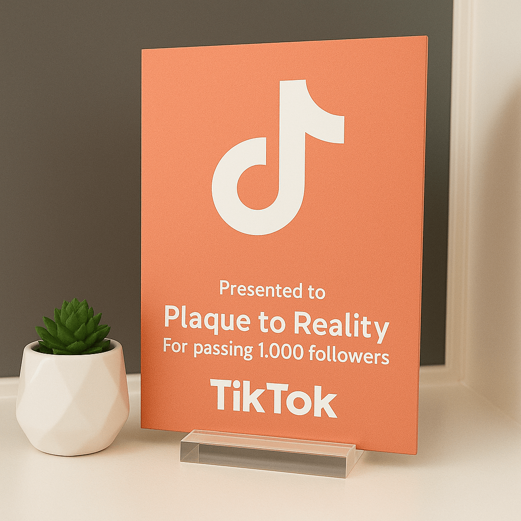 TikTok Award - Plaque To Reality