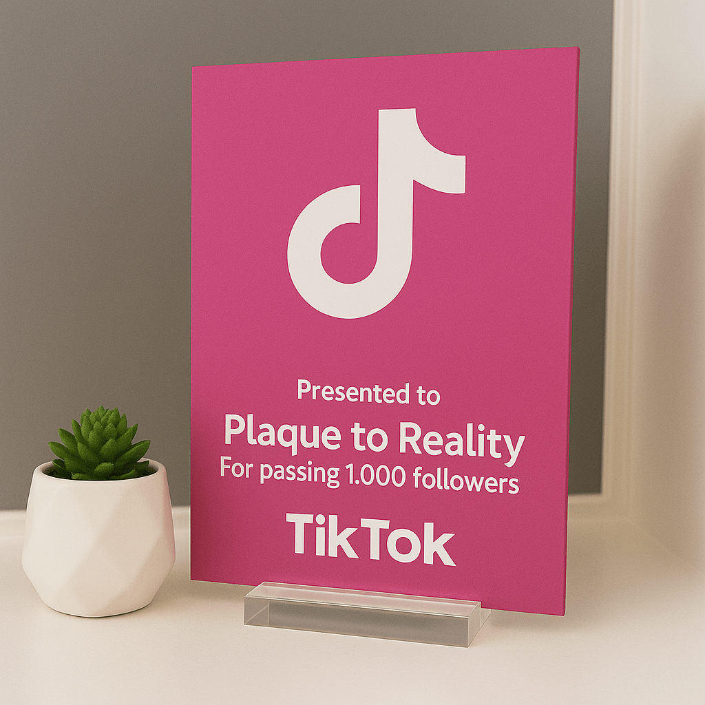 TikTok Award - Plaque To Reality