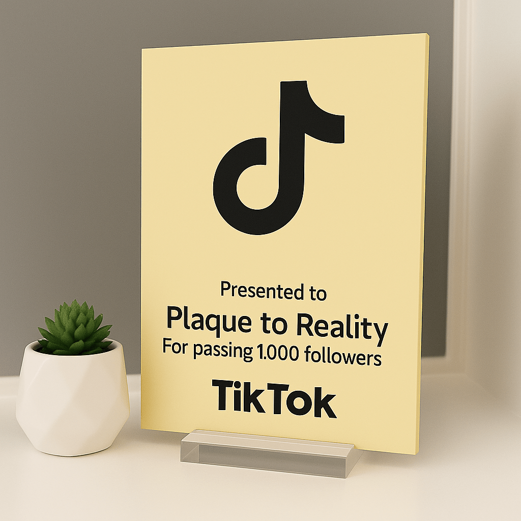 TikTok Award - Plaque To Reality