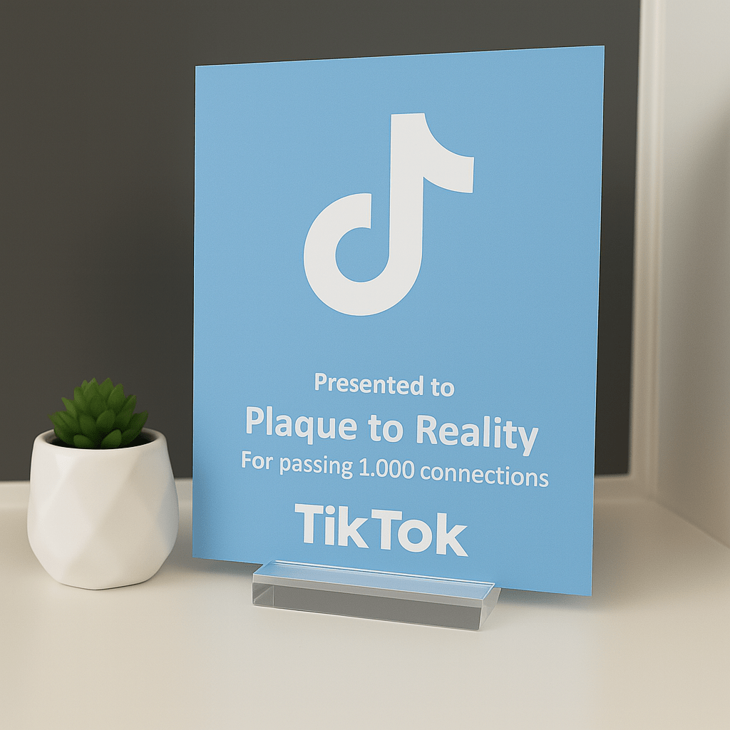 TikTok Award - Plaque To Reality