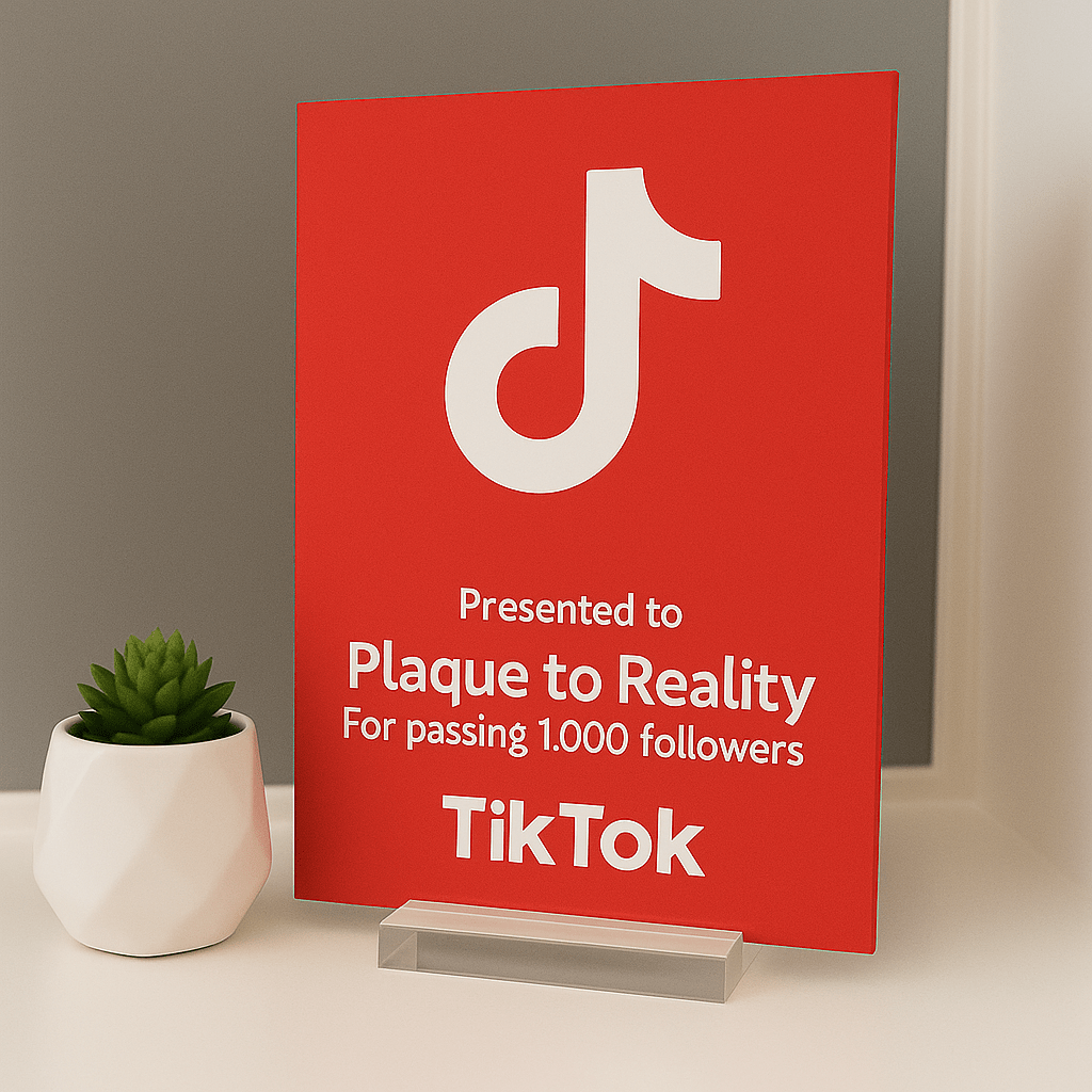 TikTok Award - Plaque To Reality
