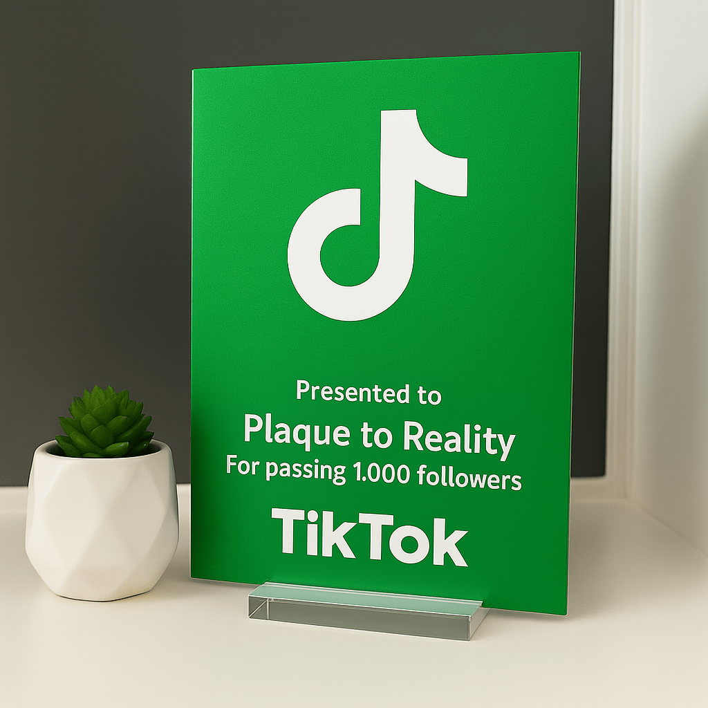 TikTok Award - Plaque To Reality