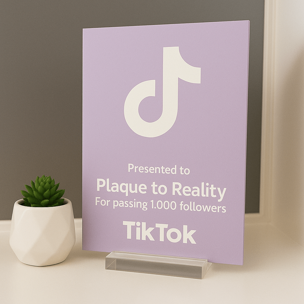 TikTok Award - Plaque To Reality