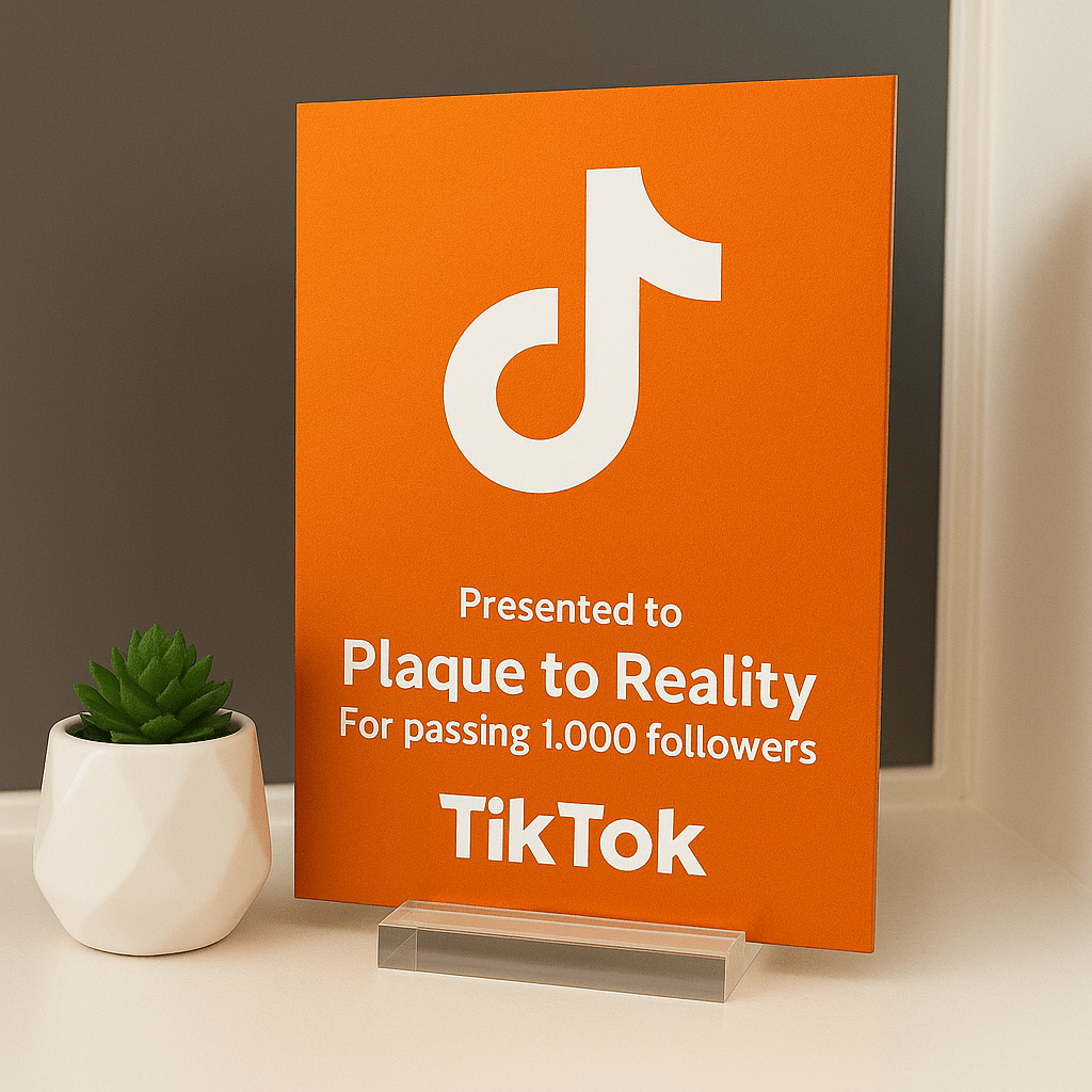 TikTok Award - Plaque To Reality