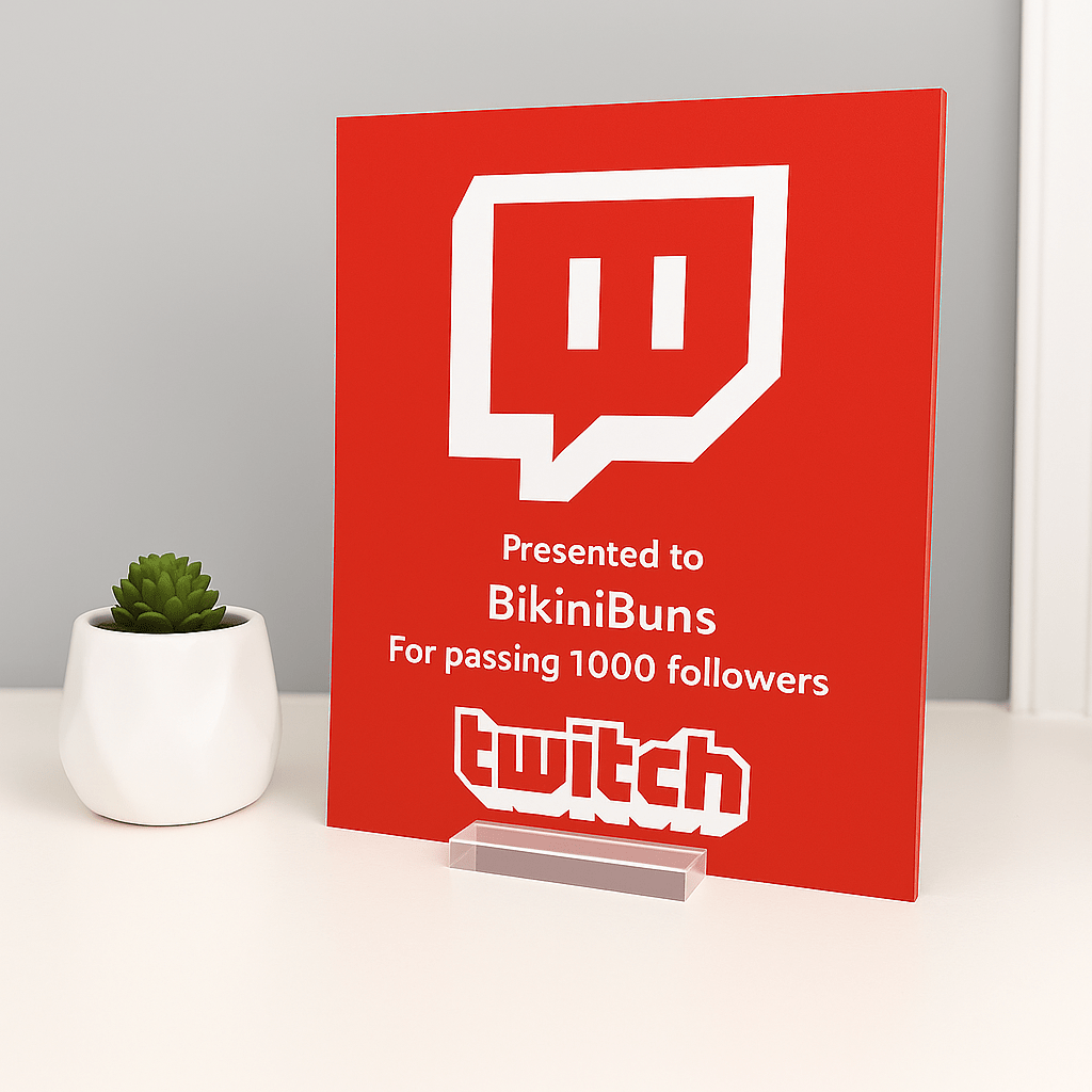Twitch Streamer Award - Plaque To Reality