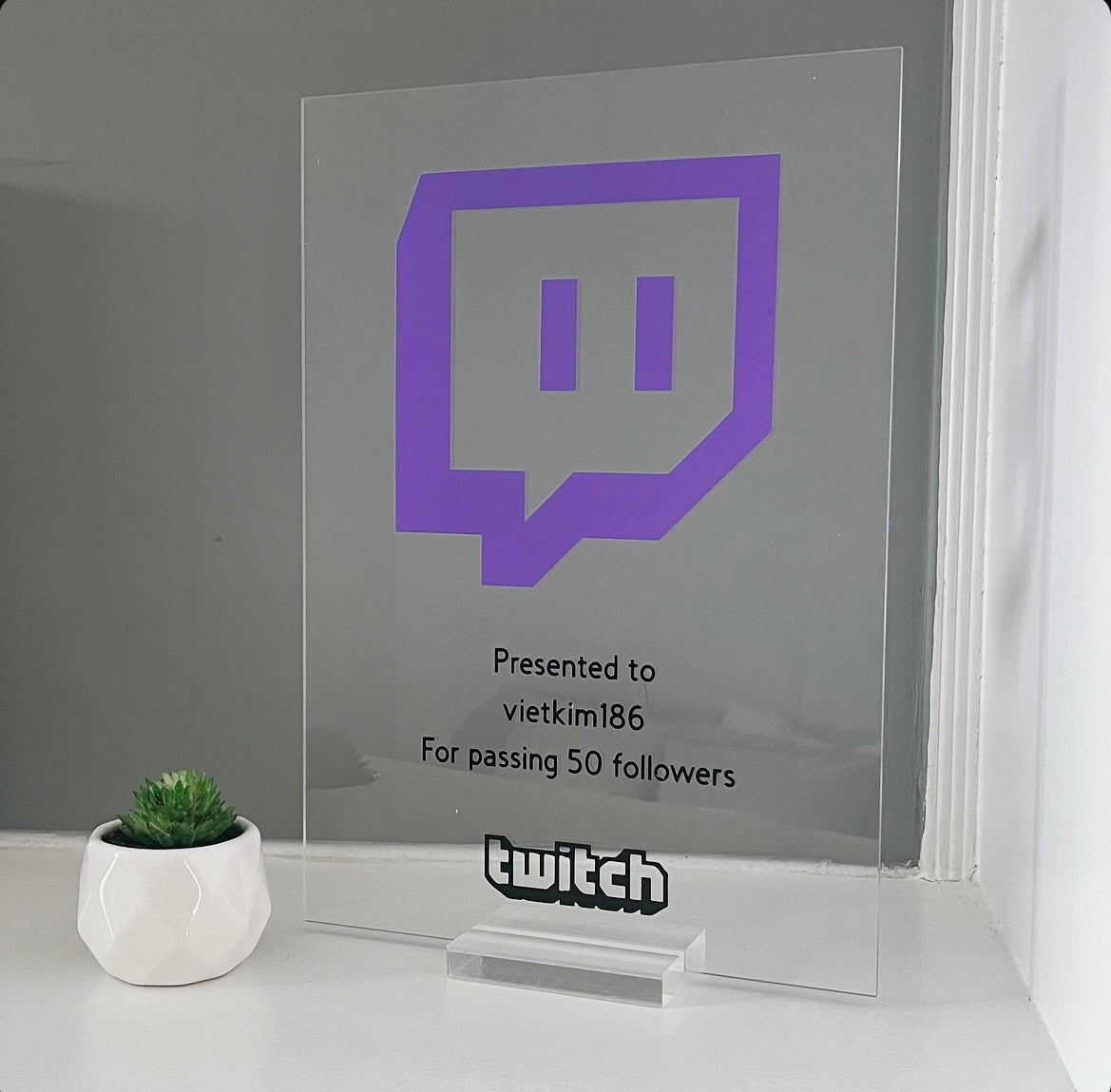 Twitch Streamer Award - Plaque To Reality