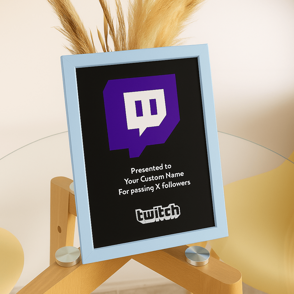 Twitch Streamer Award Frame - Plaque To Reality