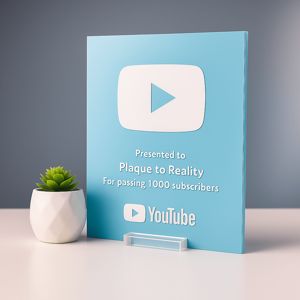YouTube Play Button Award - Plaque To Reality
