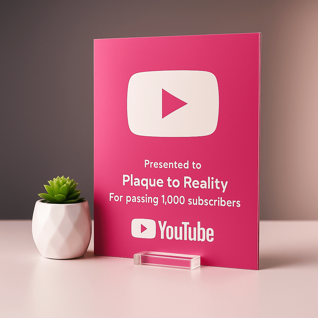 YouTube Play Button Award - Plaque To Reality