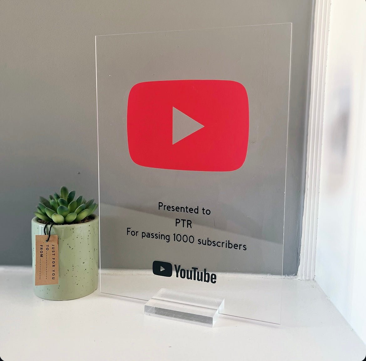 YouTube Play Button Award - Plaque To Reality
