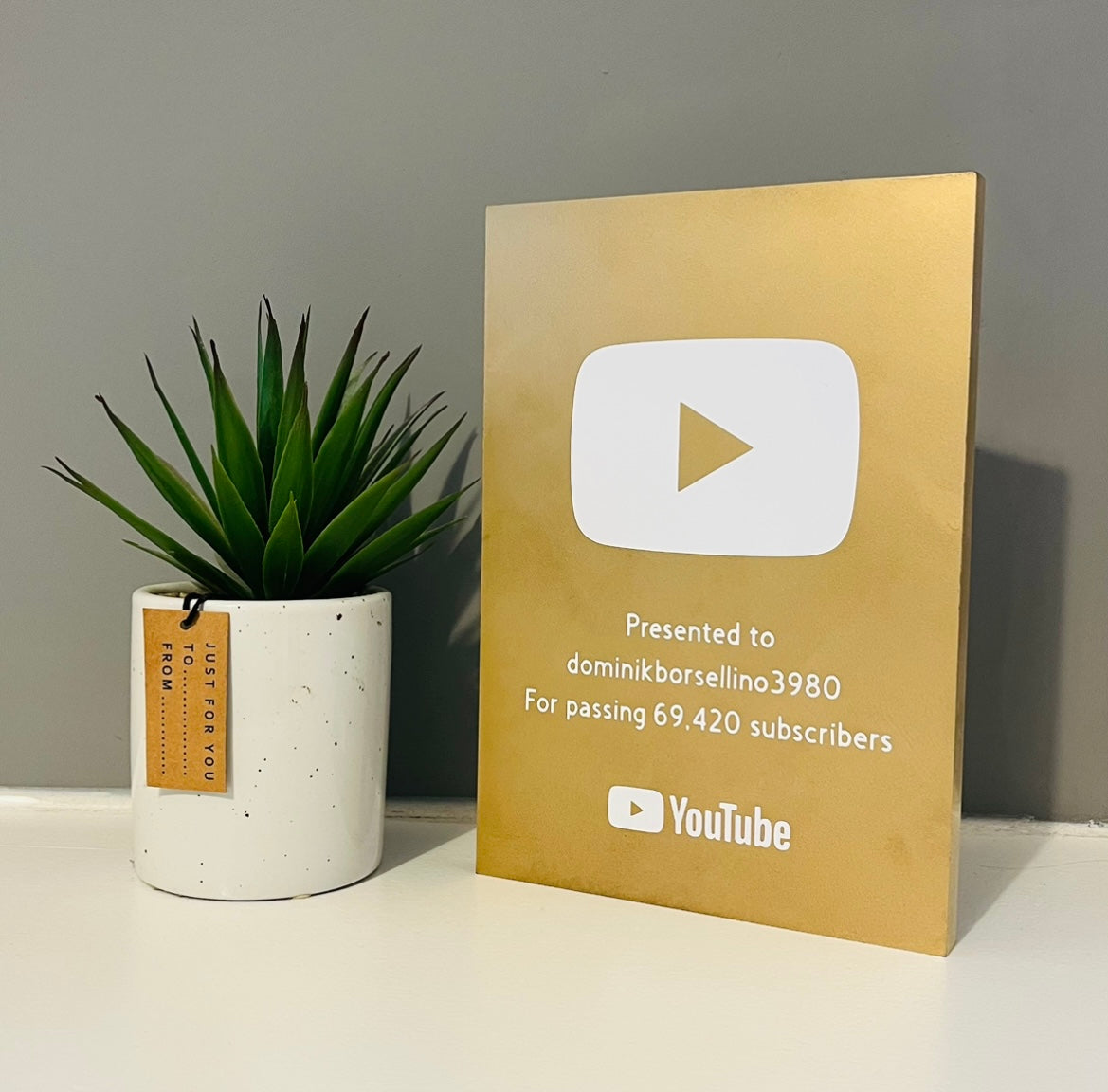 A5 Gold YouTube Play Button