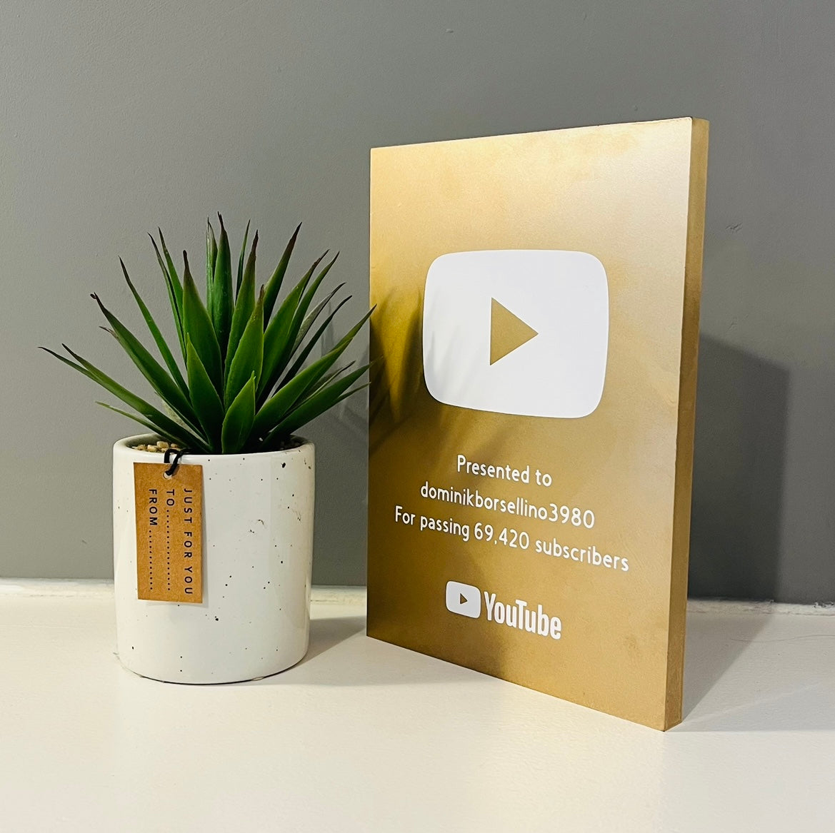 A5 Gold YouTube Play Button Award