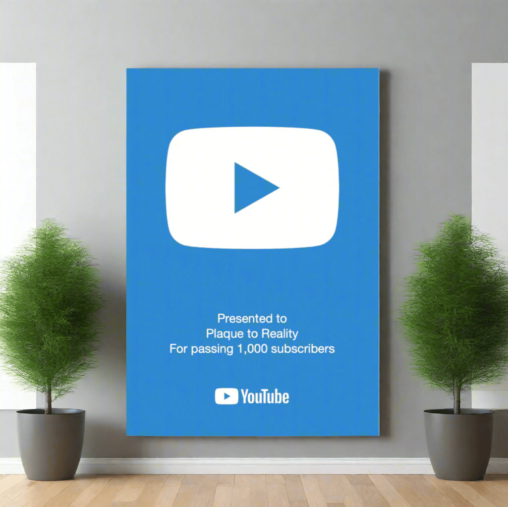 YouTube Play Button Award Blue