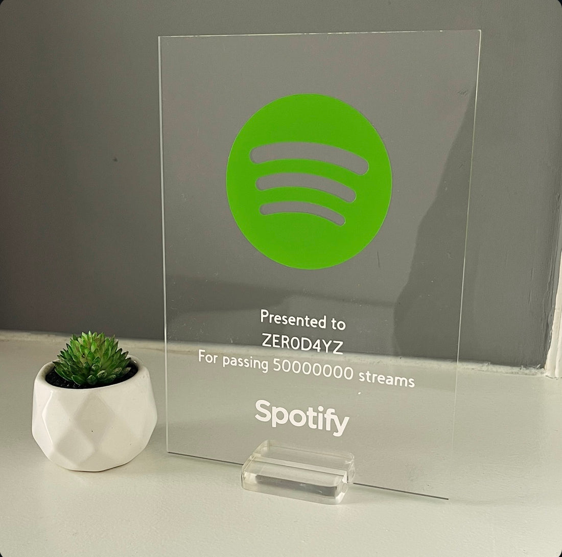 Spotify Streaming Award Plaque To Reality