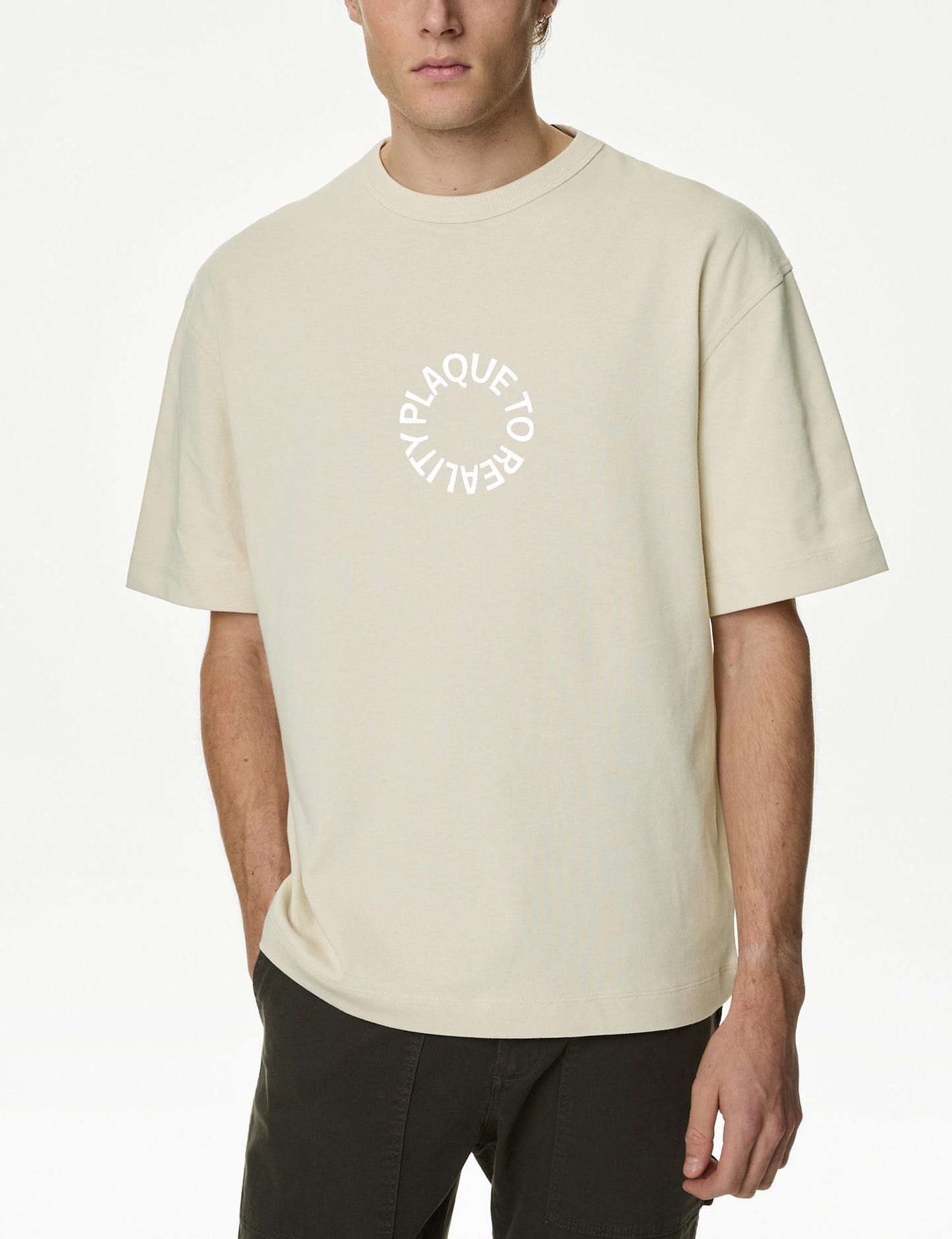 Ecru Oversized T-shirt Front