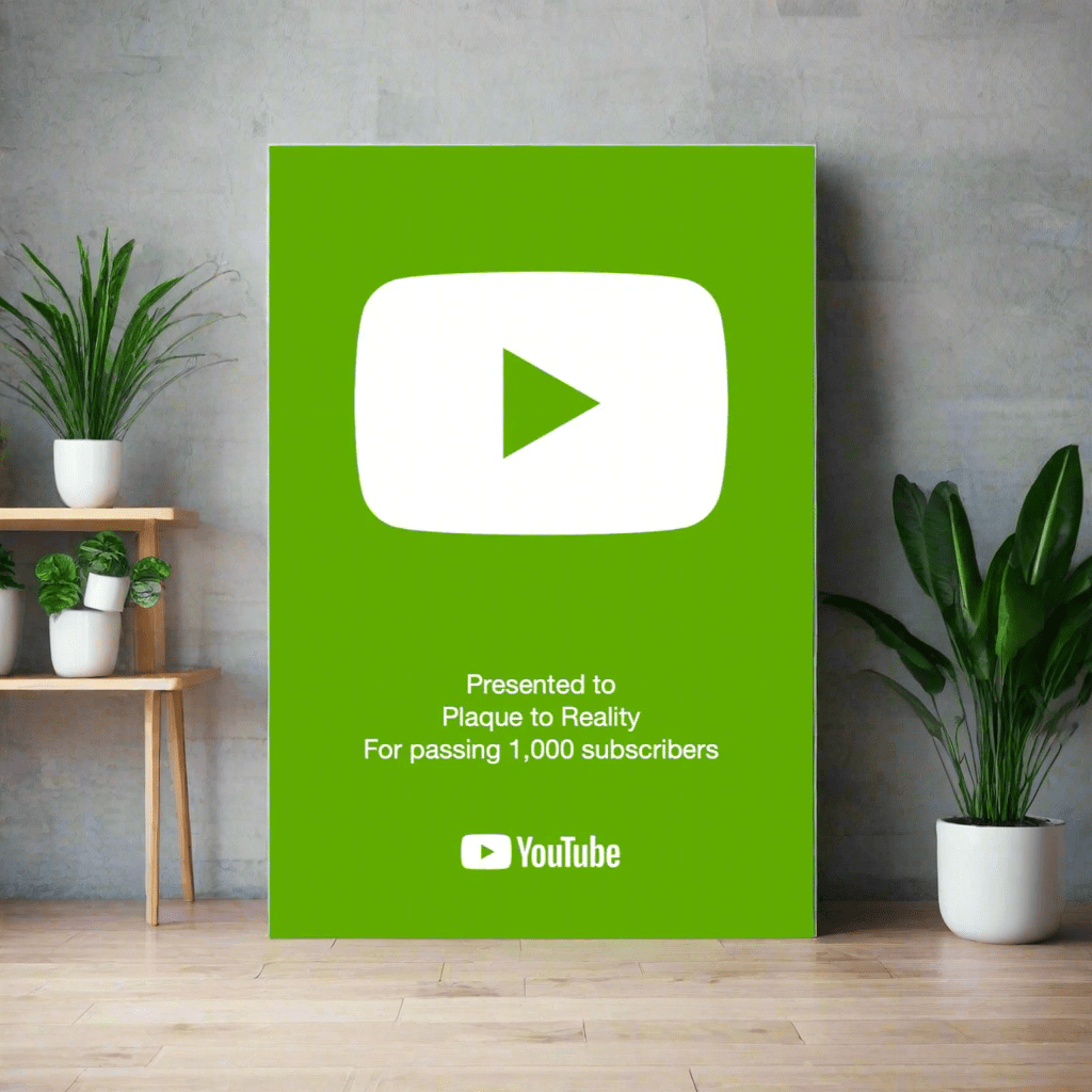 YouTube Play Button Award Green