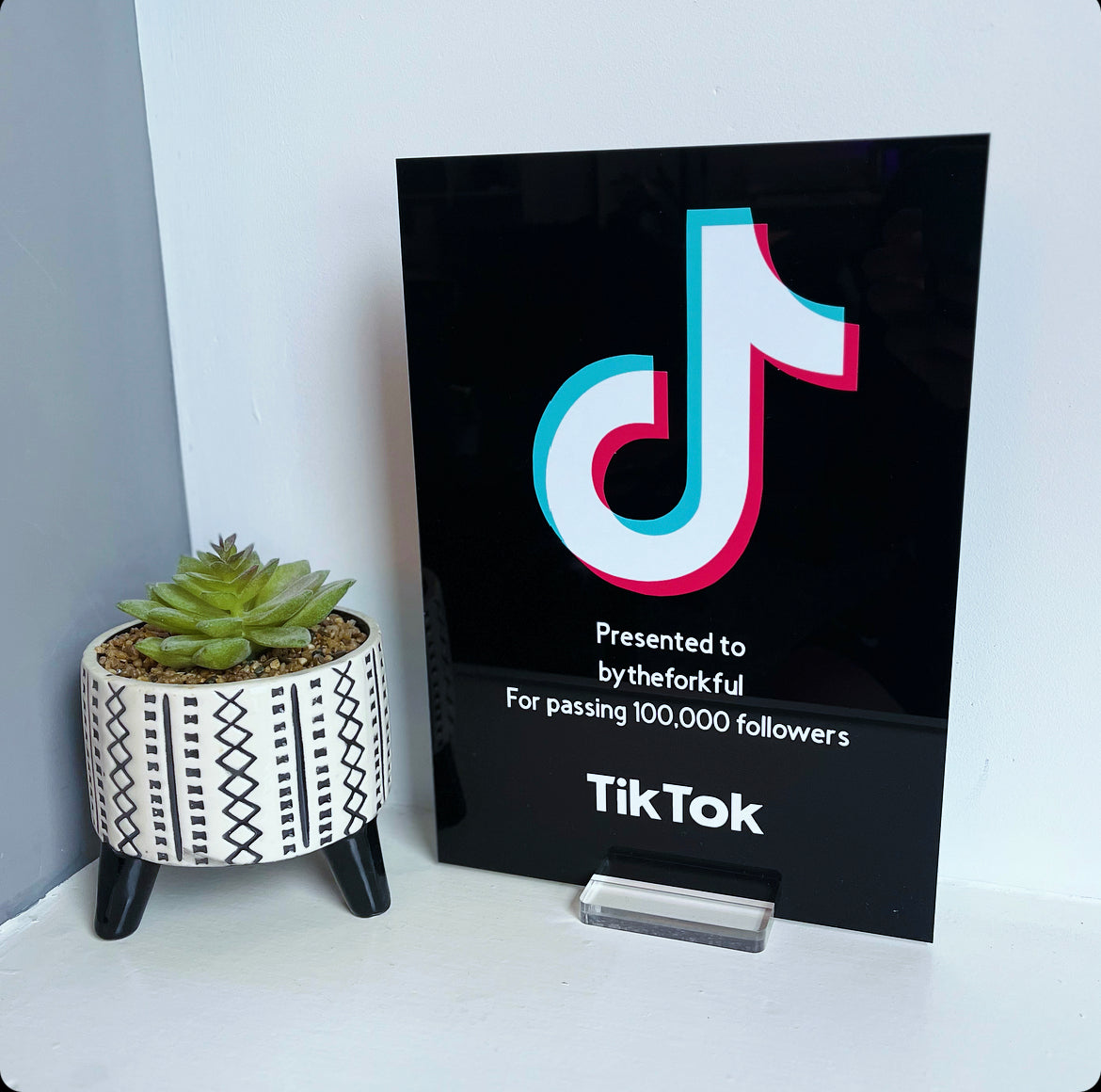 Large Black TikTok Follower Award