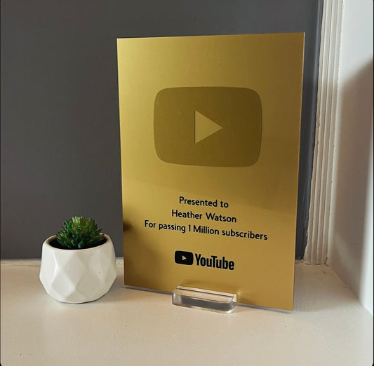 Large Gold YouTube Play Button Award