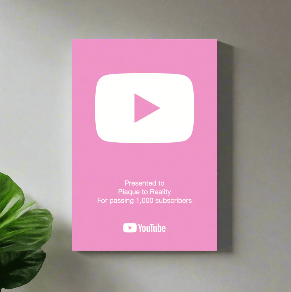 YouTube Play Button Award Pink