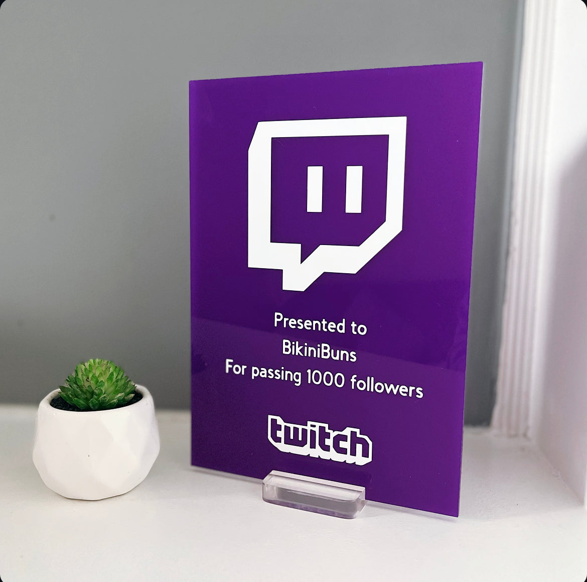 Purple Twitch Streaming Award Plaque