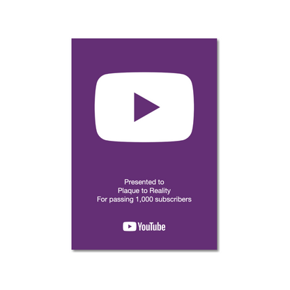 Purple YouTube Play Button Award