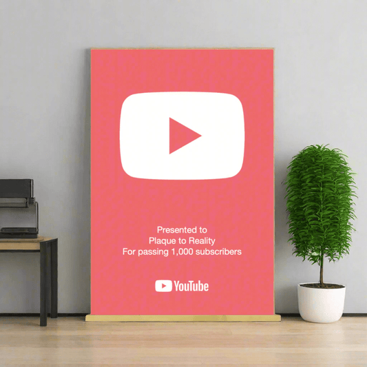 YouTube Play Button Award Raspberry Sherbet