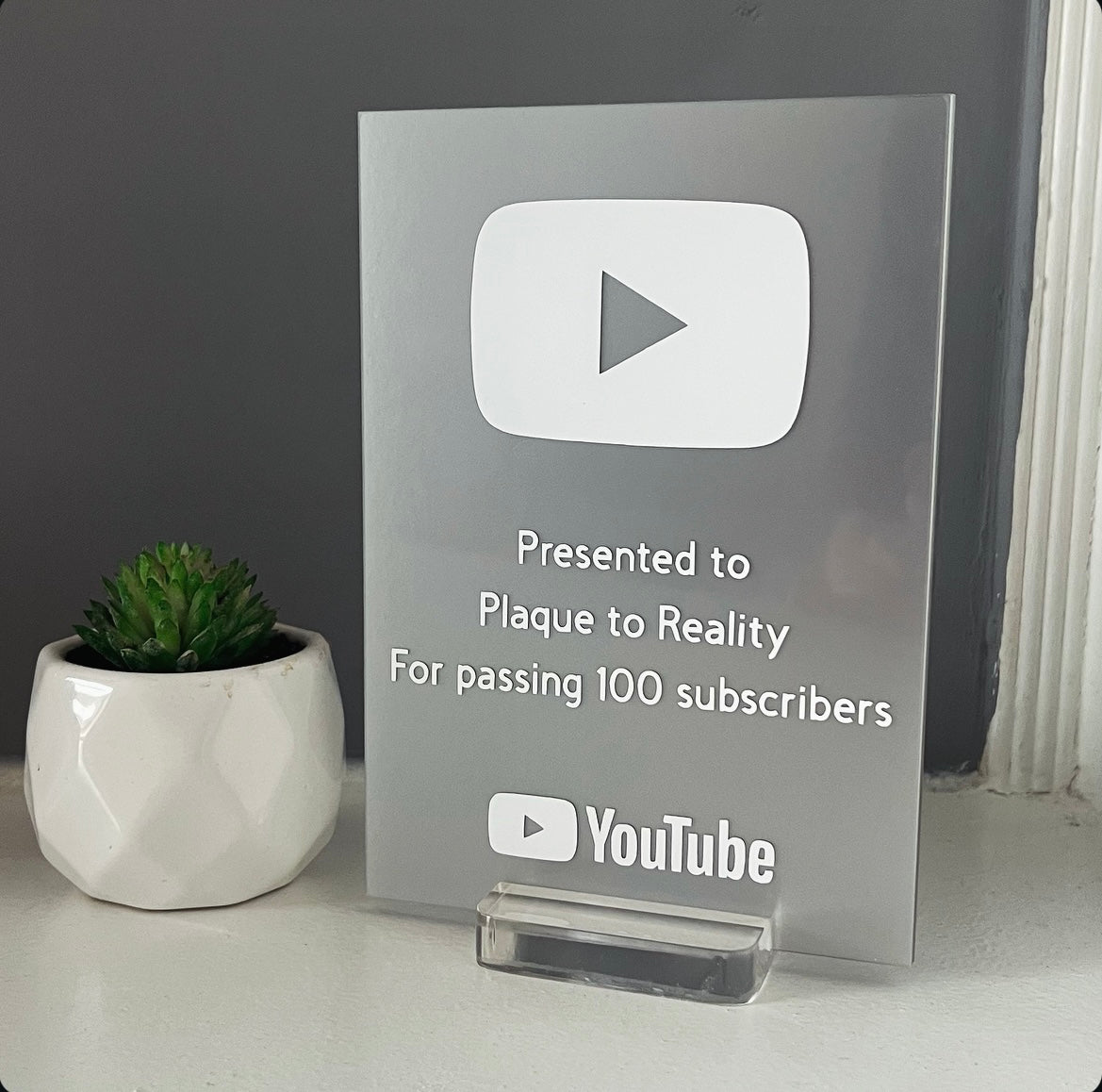Silver YouTube Play Button Award A4