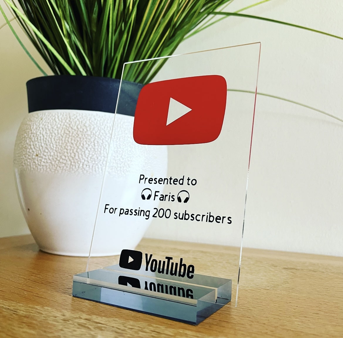 Small YouTube Play Button Award