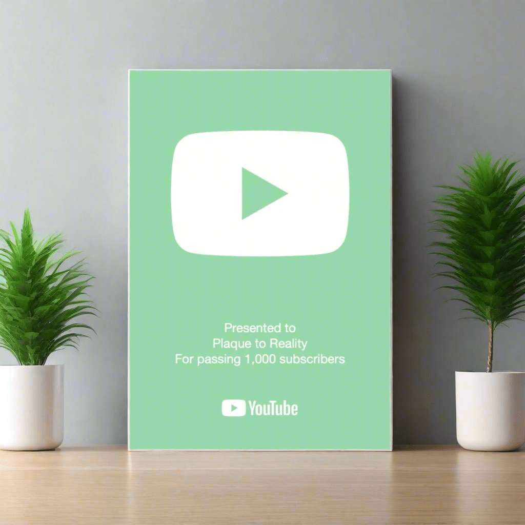 YouTube Play Button Award Spearmint Green