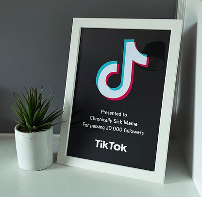 White TikTok Award Frame