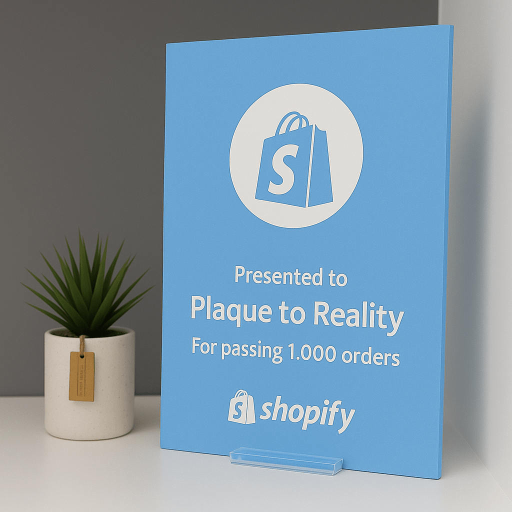 Shopify Award - Plaque To Reality