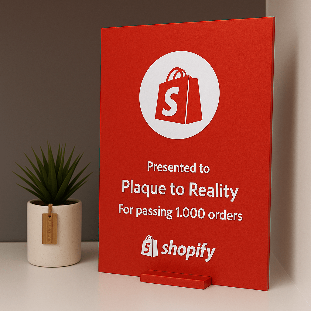 Shopify Award - Plaque To Reality