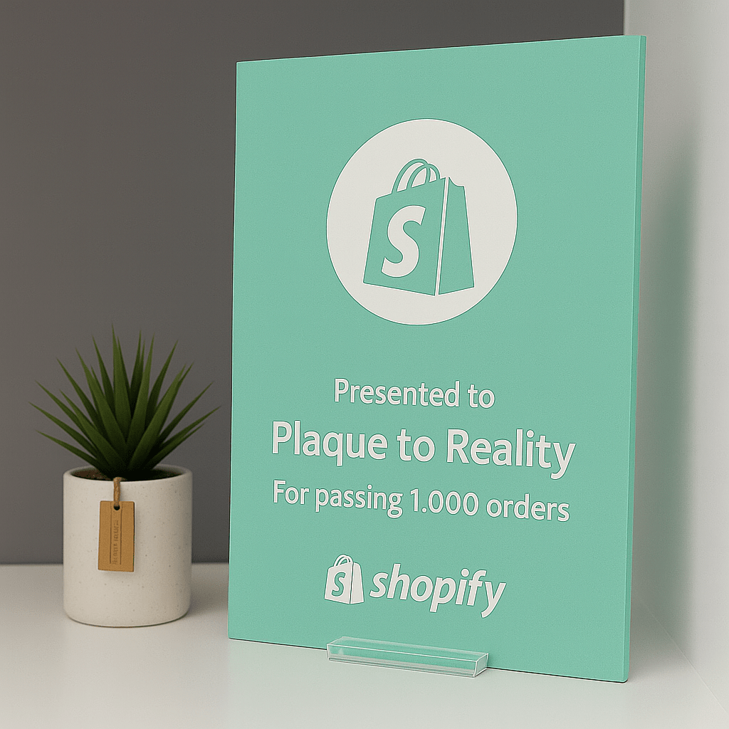 Shopify Award - Plaque To Reality