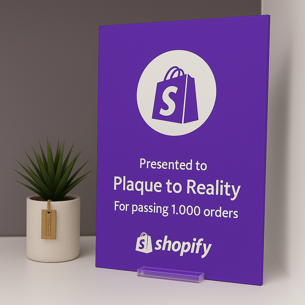 Shopify Award - Plaque To Reality