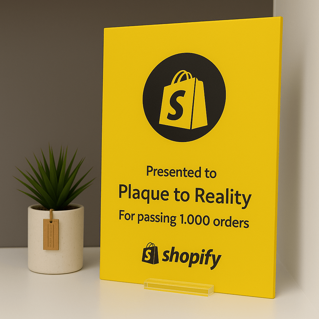 Shopify Award - Plaque To Reality