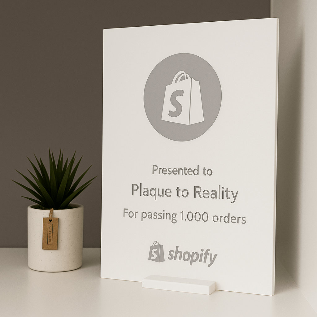 Shopify Award - Plaque To Reality