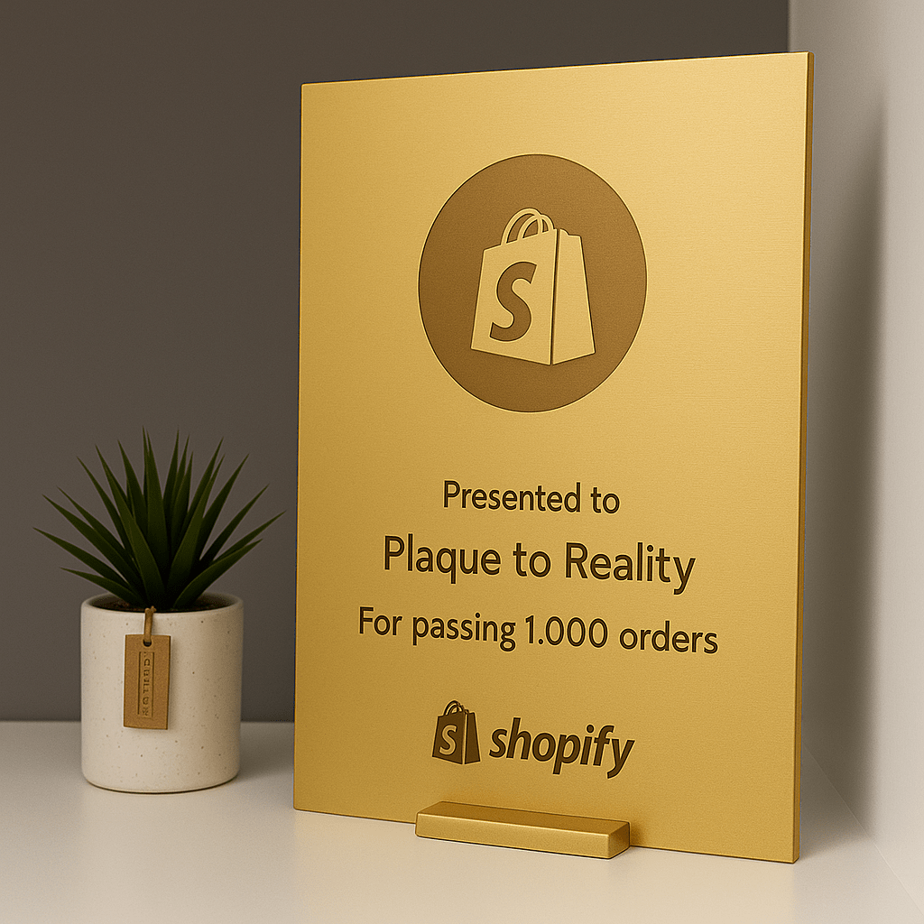 Shopify Award - Plaque To Reality