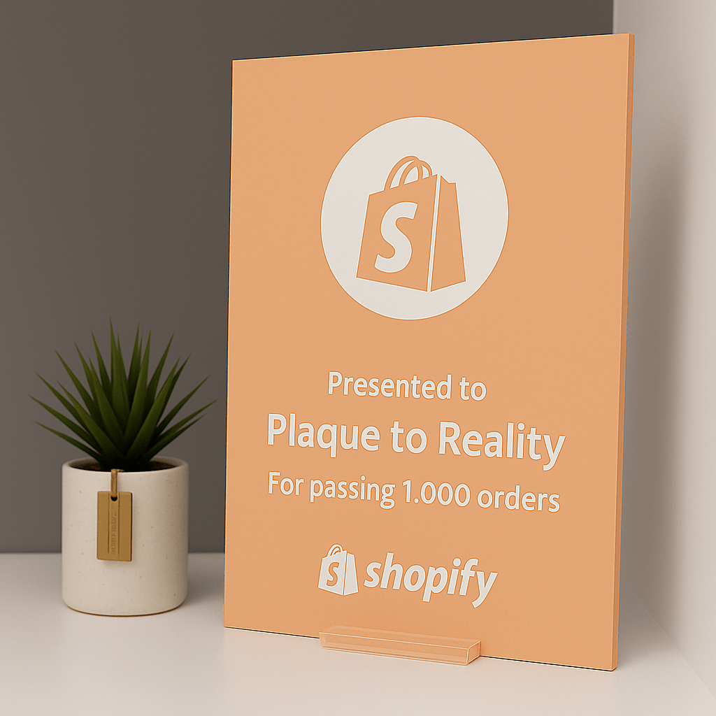 Shopify Award - Plaque To Reality