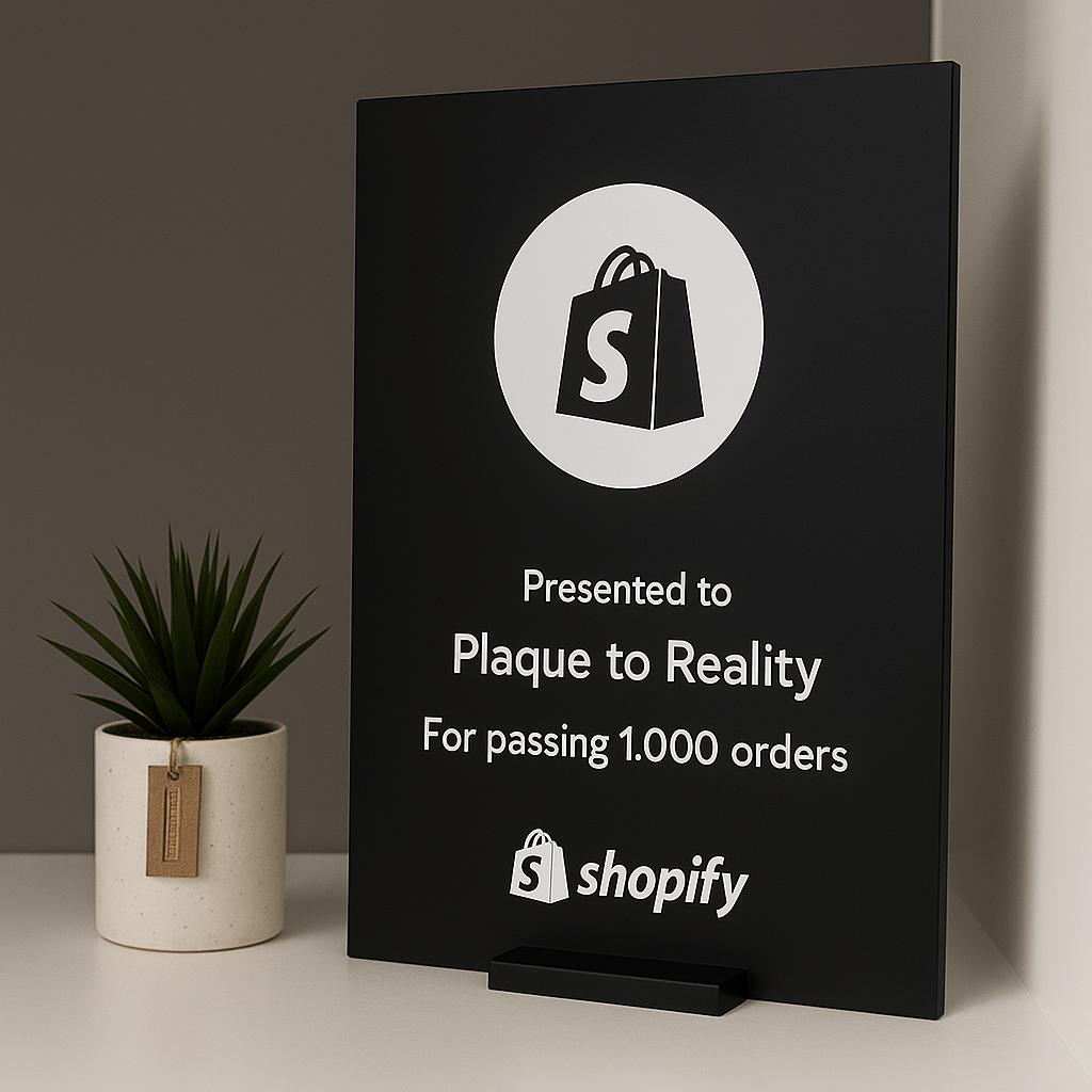 Shopify Award - Plaque To Reality