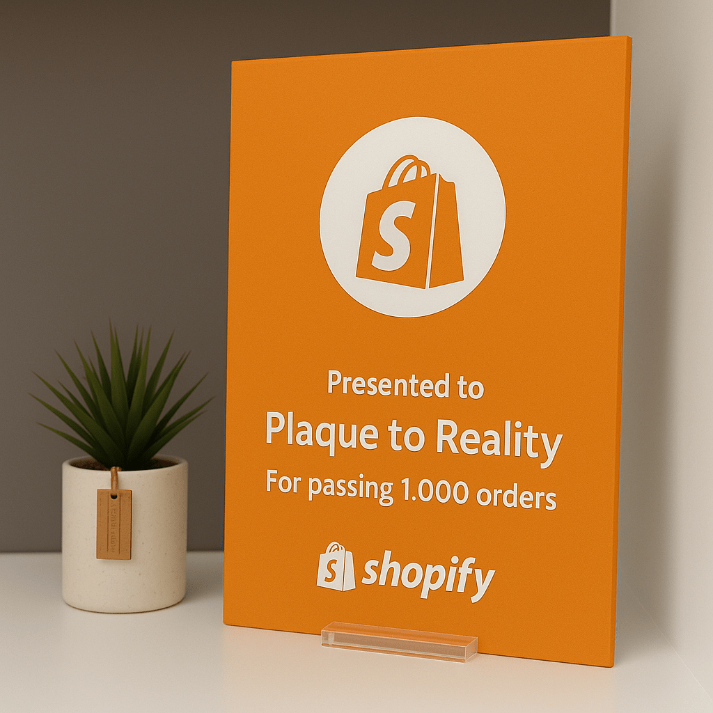Shopify Award - Plaque To Reality