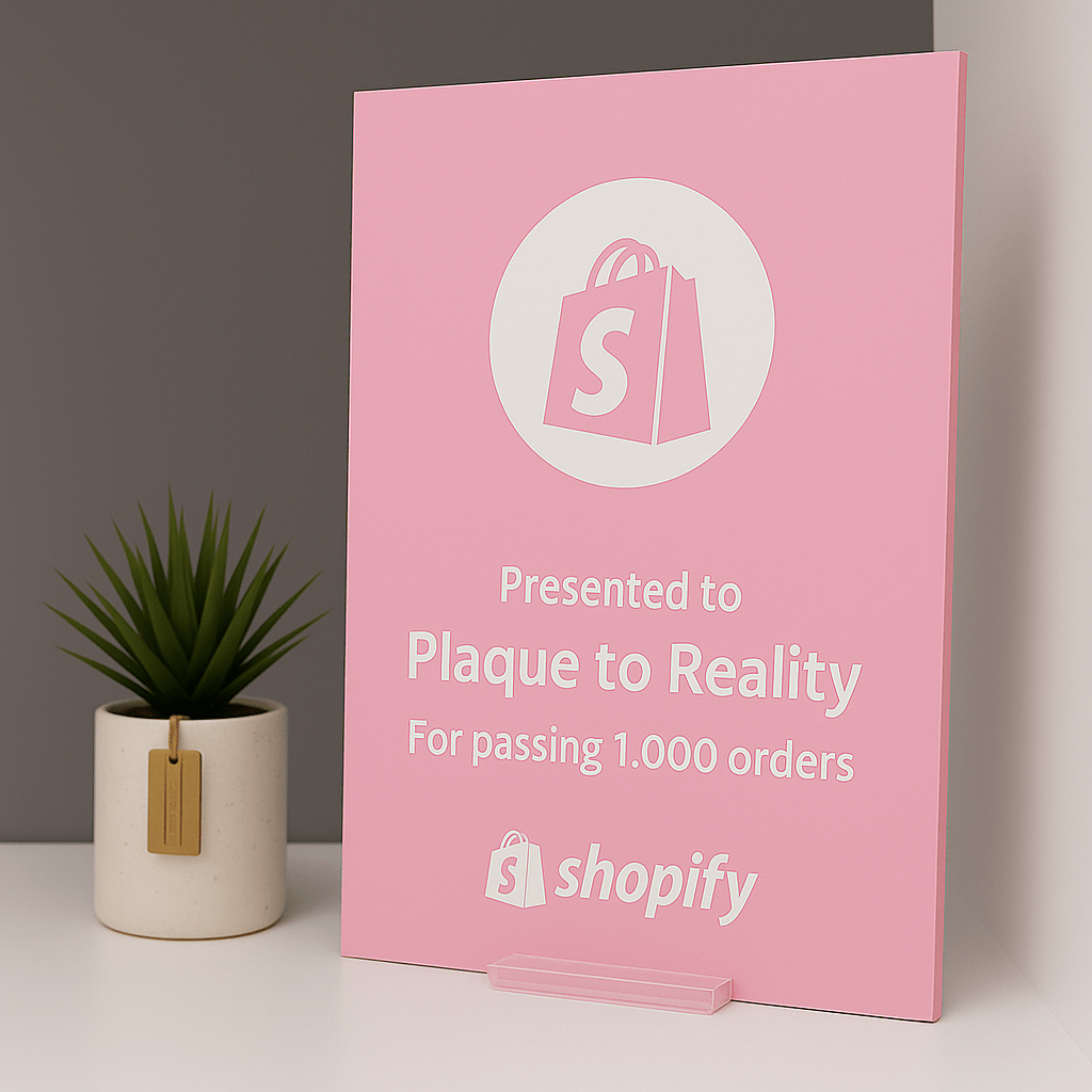 Shopify Award - Plaque To Reality