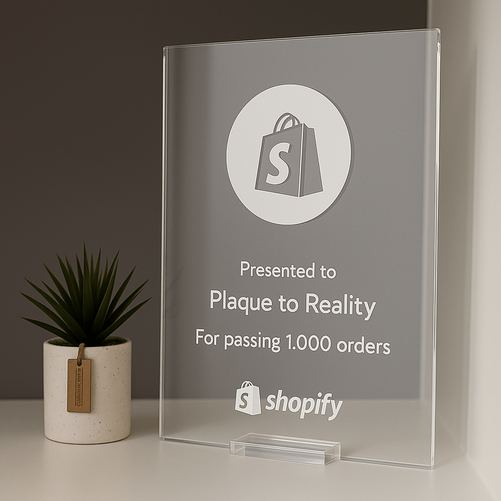 Shopify Award - Plaque To Reality