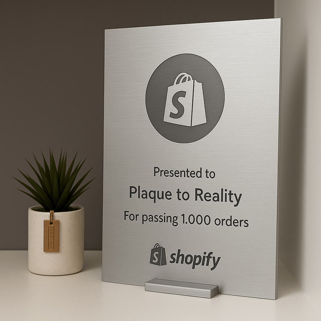 Shopify Award - Plaque To Reality