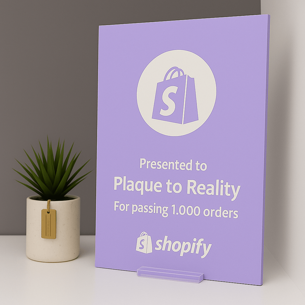 Shopify Award - Plaque To Reality