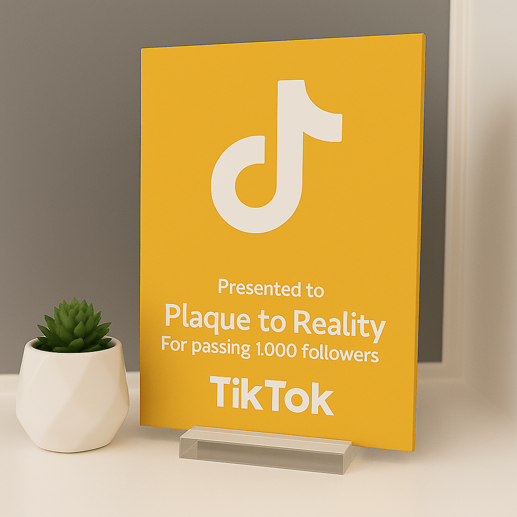 TikTok Award - Plaque To Reality